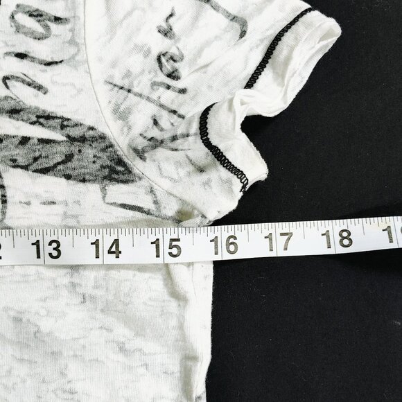 Armani Exchange Women's Small Sheer Top with Beaded Logo Y2K - Picture 3 of 8